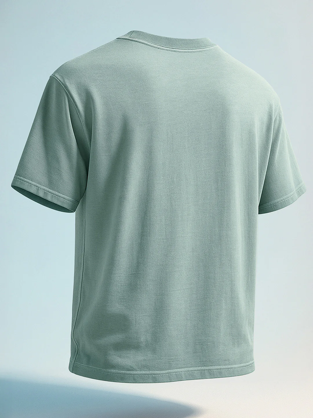 Men's Green Relaxed Fit Graphic Printed 240 GSM Street Wear T-Shirt - Image 3