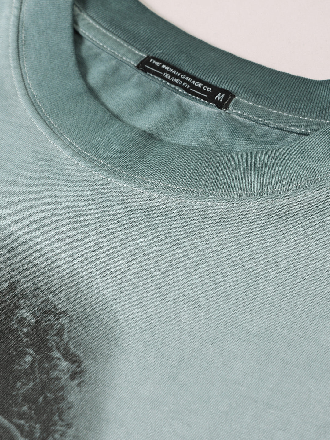 Men's Green Relaxed Fit Graphic Printed 240 GSM Street Wear T-Shirt - Image 4