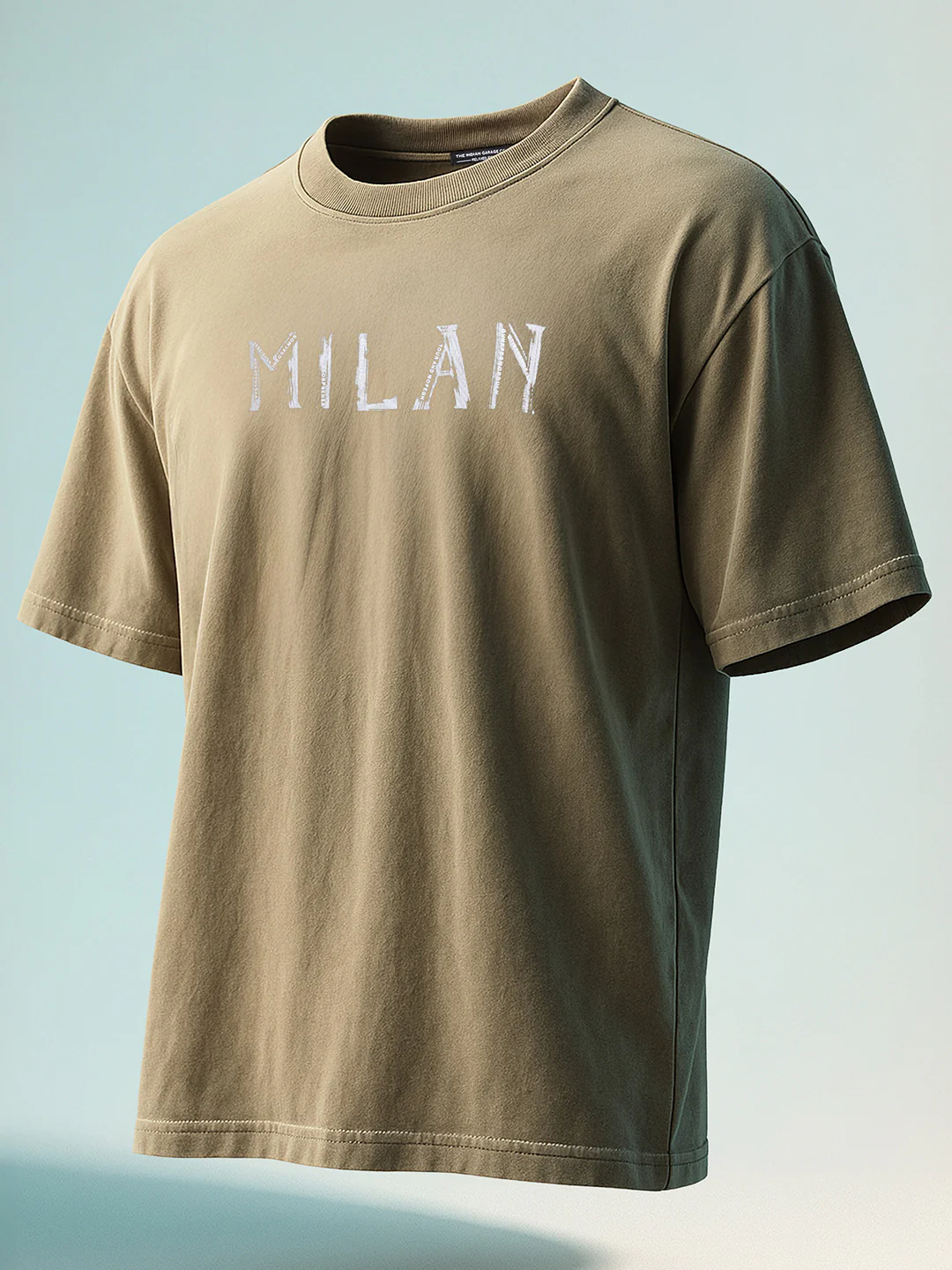 Men's Green Relaxed Fit Graphic Printed 240 GSM Street Wear T-Shirt - Image 2
