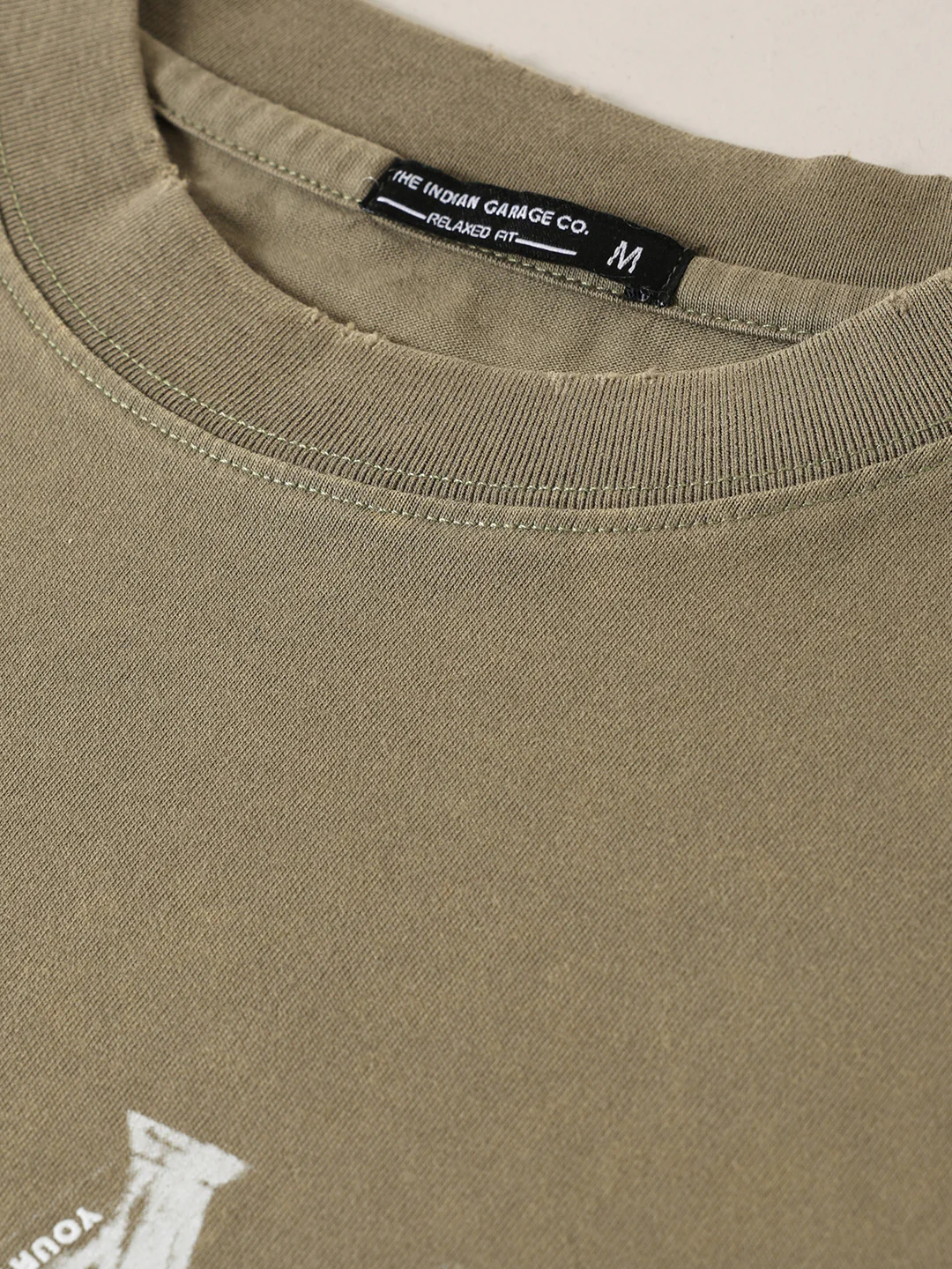 Men's Green Relaxed Fit Graphic Printed 240 GSM Street Wear T-Shirt - Image 4