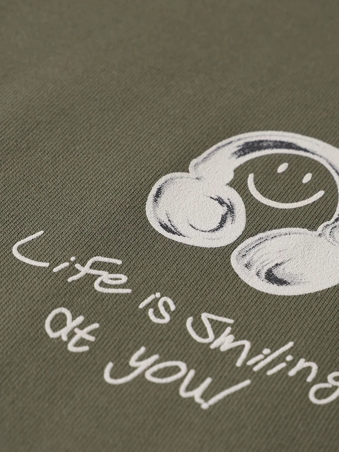Men's Green Relaxed Fit Graphic Printed 240 GSM Street Wear T-Shirt - Image 10