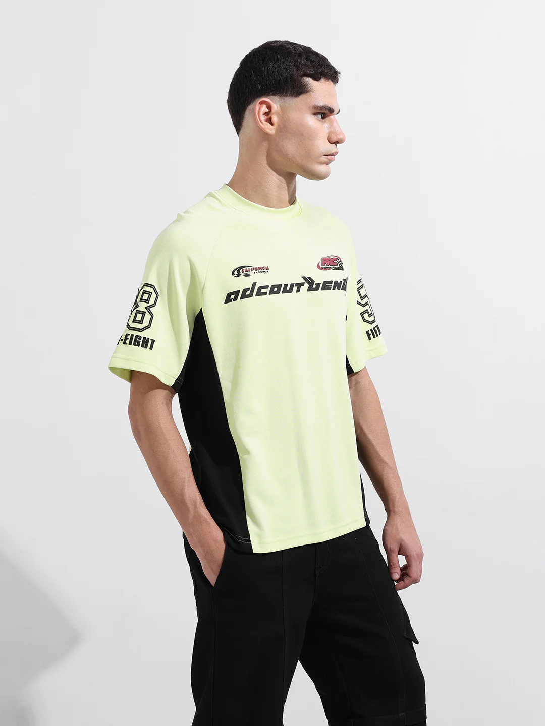 Men's Green Relaxed Fit Graphic Printed 240 GSM Street Wear T-Shirt - Image 6