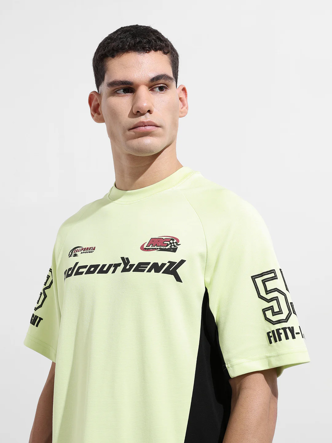 Men's Green Relaxed Fit Graphic Printed 240 GSM Street Wear T-Shirt - Image 7