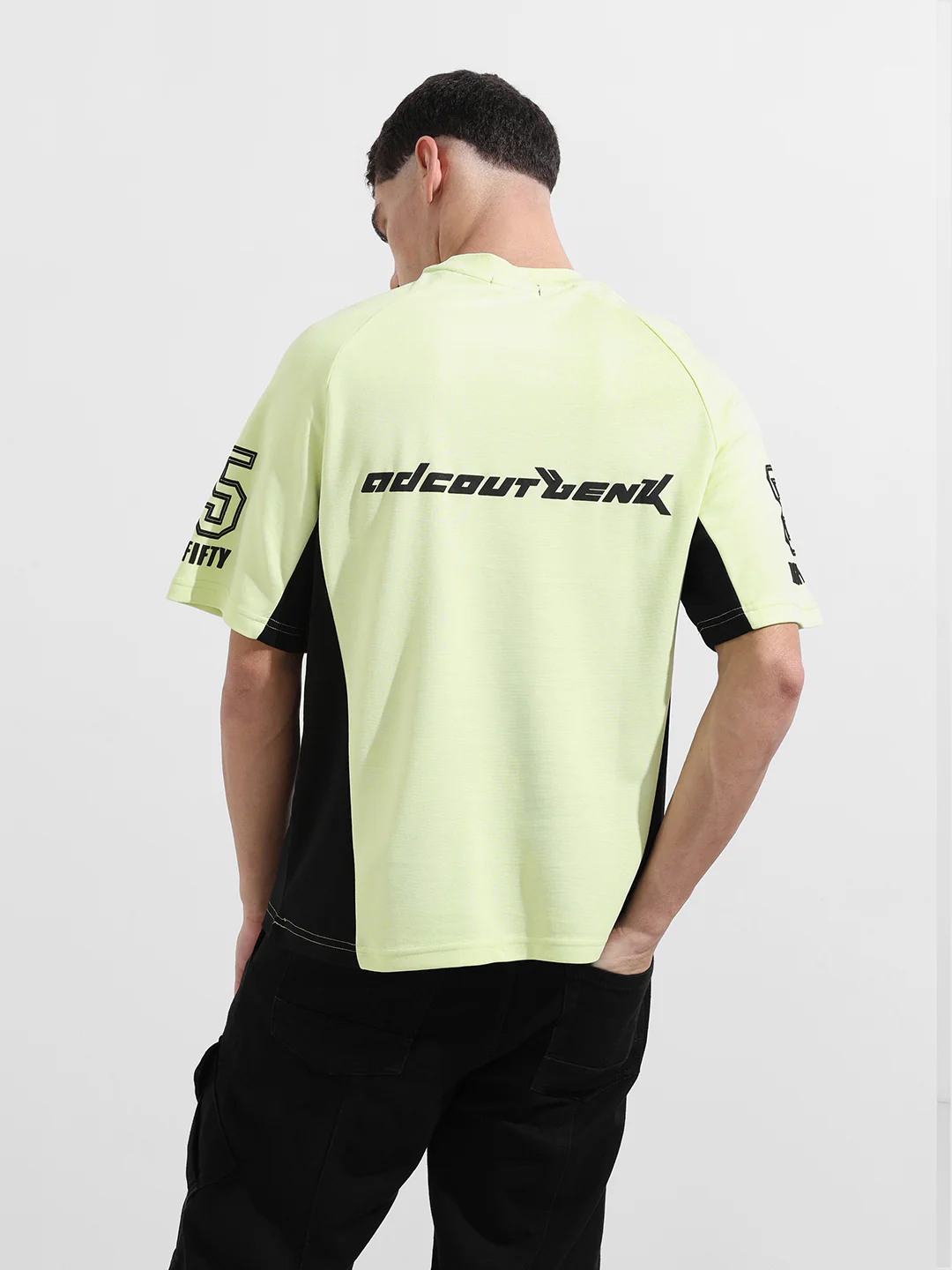 Men's Green Relaxed Fit Graphic Printed 240 GSM Street Wear T-Shirt - Image 8