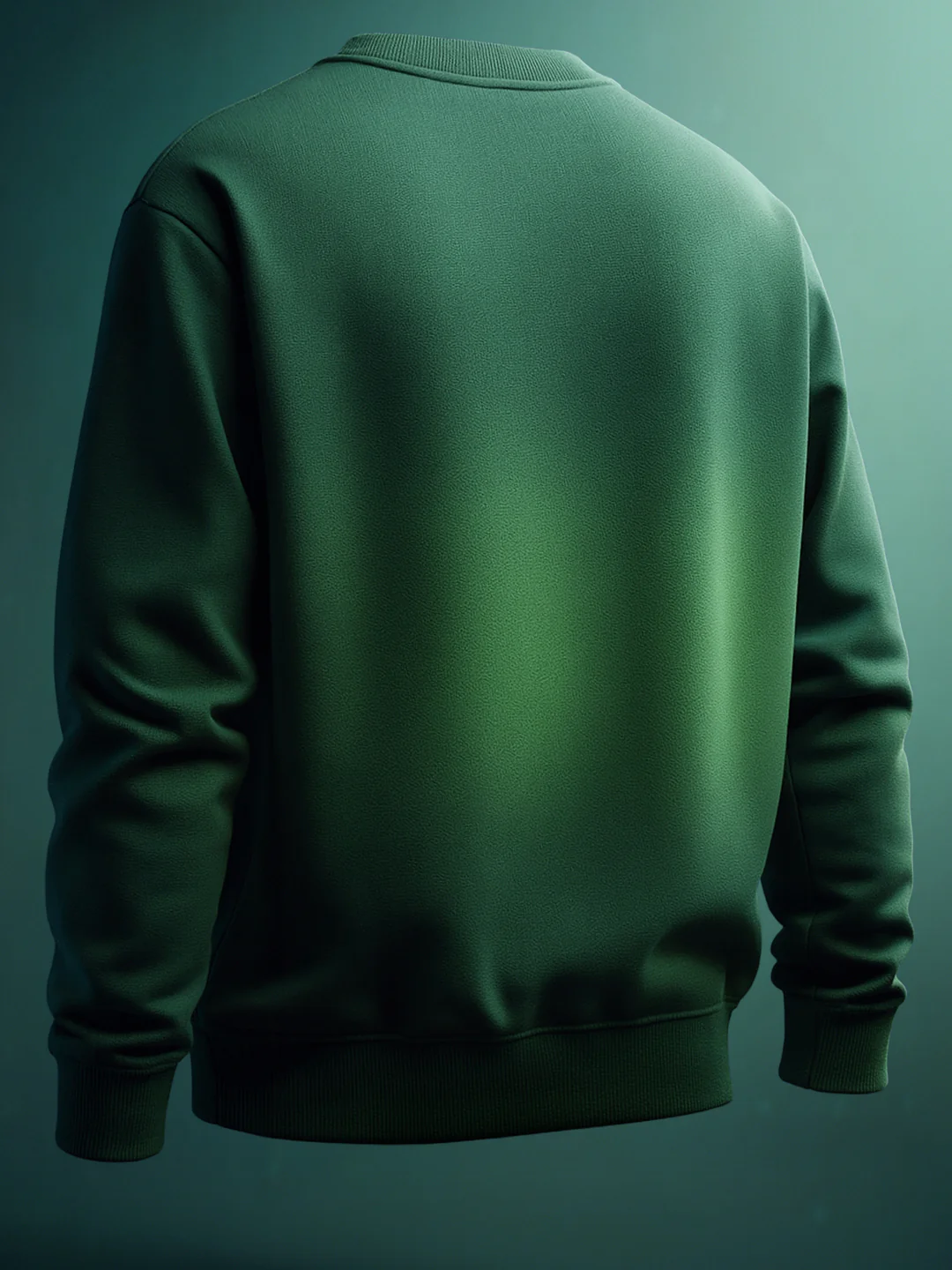 Men's Green Relaxed Fit Printed Casual Sweatshirt - Image 2