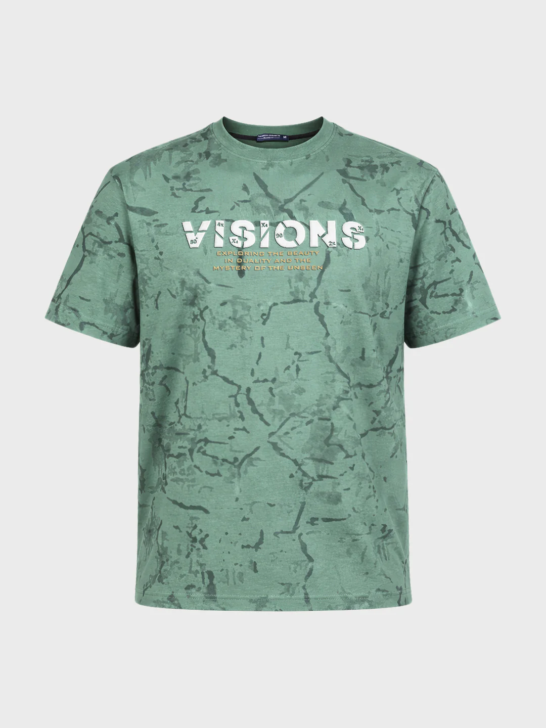 Men's Green Relaxed Fit Printed Casual T-Shirts - Image 4