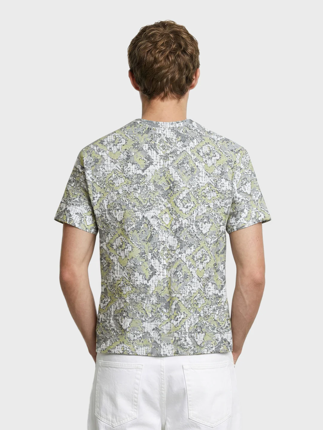 Men's Green Relaxed Fit Printed Resort Wear T-Shirt - Image 4