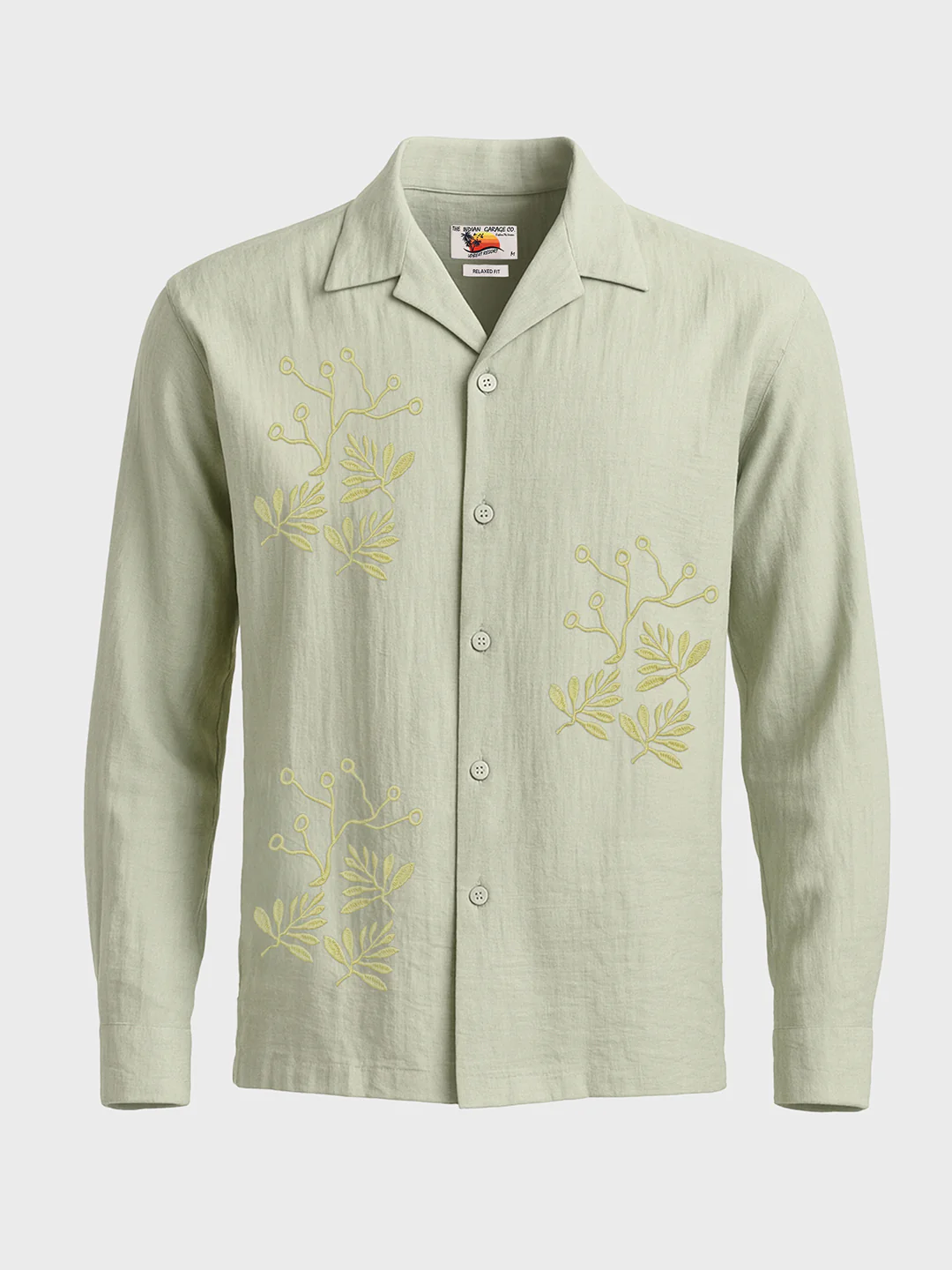Men's Green Relaxed Fit Printed Casual Shirt - Image 3