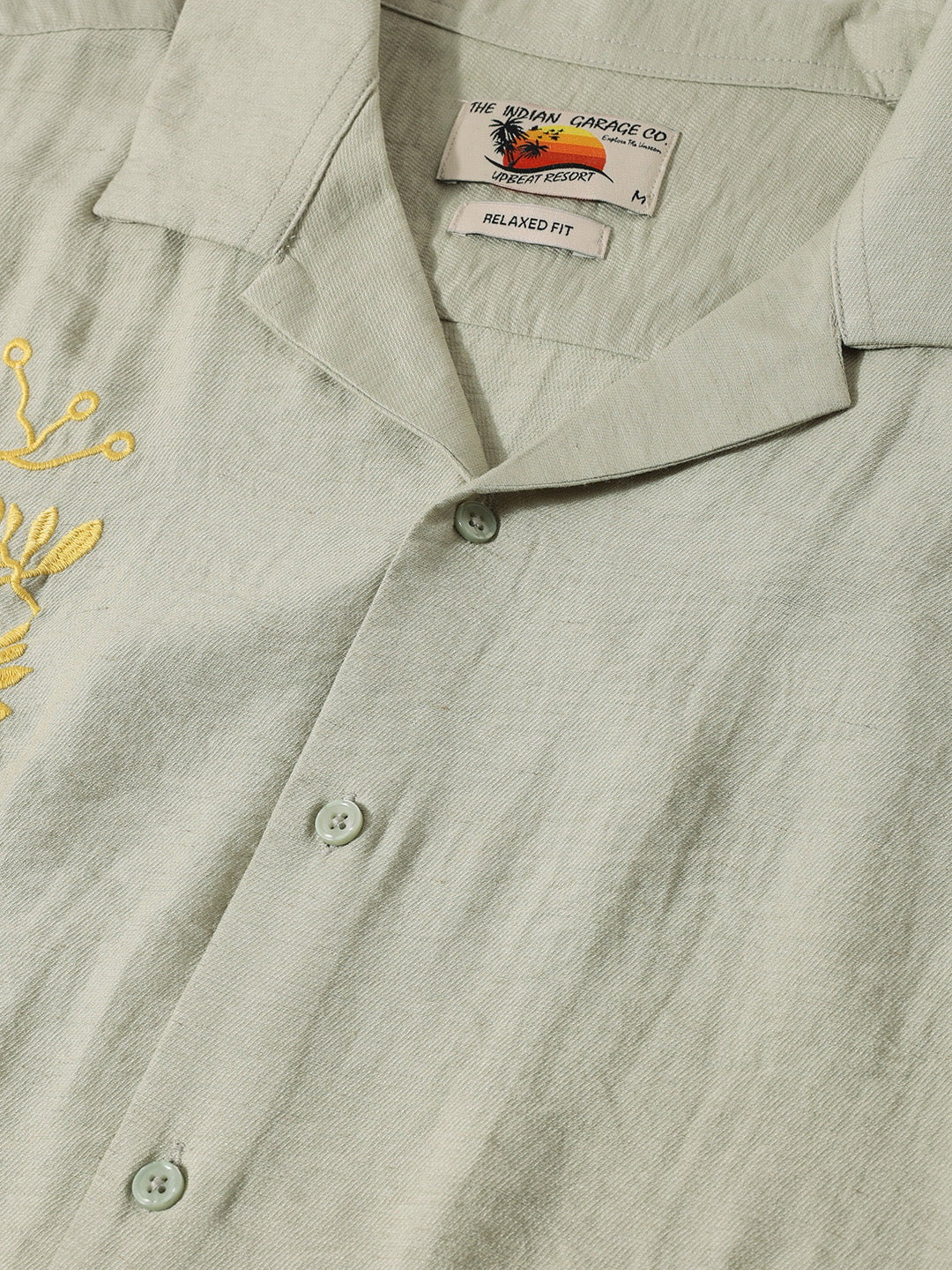 Men's Green Relaxed Fit Printed Casual Shirt - Image 5