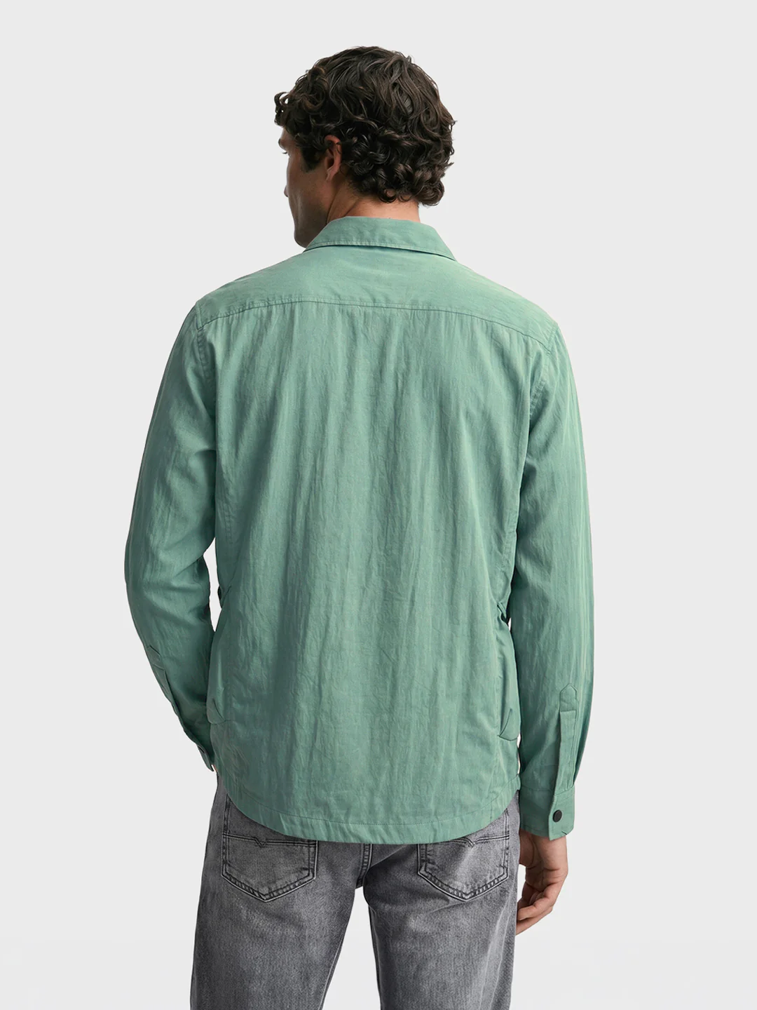 Men's Green Relaxed Fit Solid Casual Shirts - Image 5
