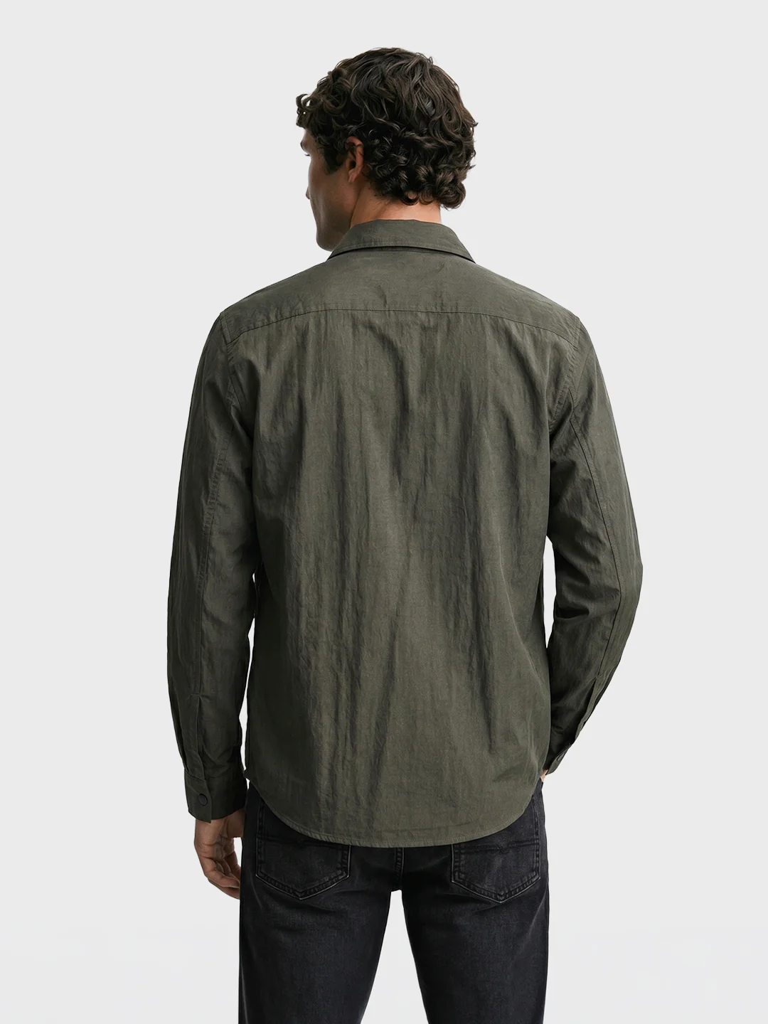 Men's Green Relaxed Fit Solid Casual Shirts - Image 5