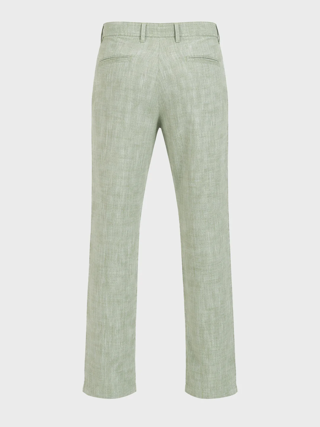 Men's Green Relaxed Fit Solid Casual Trousers - Image 5