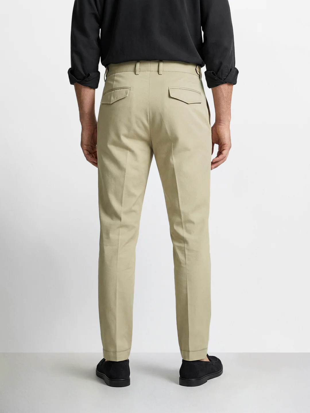 Men's Green Relaxed Fit Solid Casual Trousers - Image 4