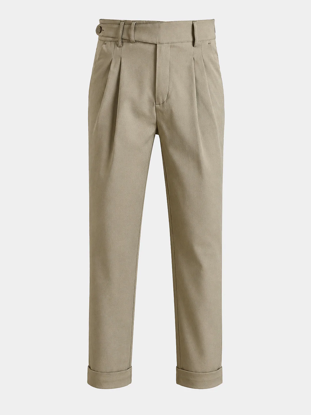 Men's Green Relaxed Fit Solid Casual Trousers - Image 7