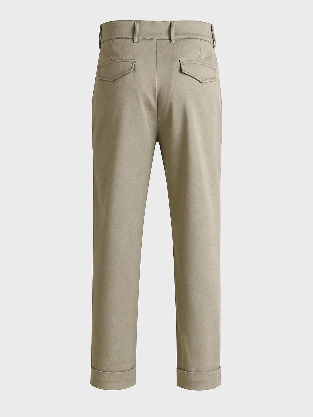 Men's Green Relaxed Fit Solid Casual Trousers - Image 8