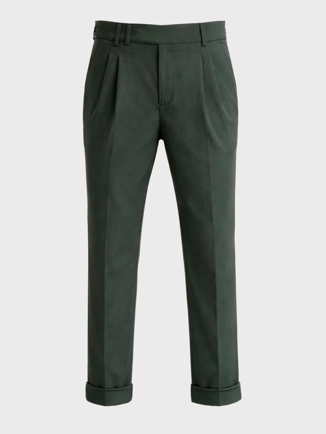 Men's Green Relaxed Fit Solid Casual Trousers - Image 6