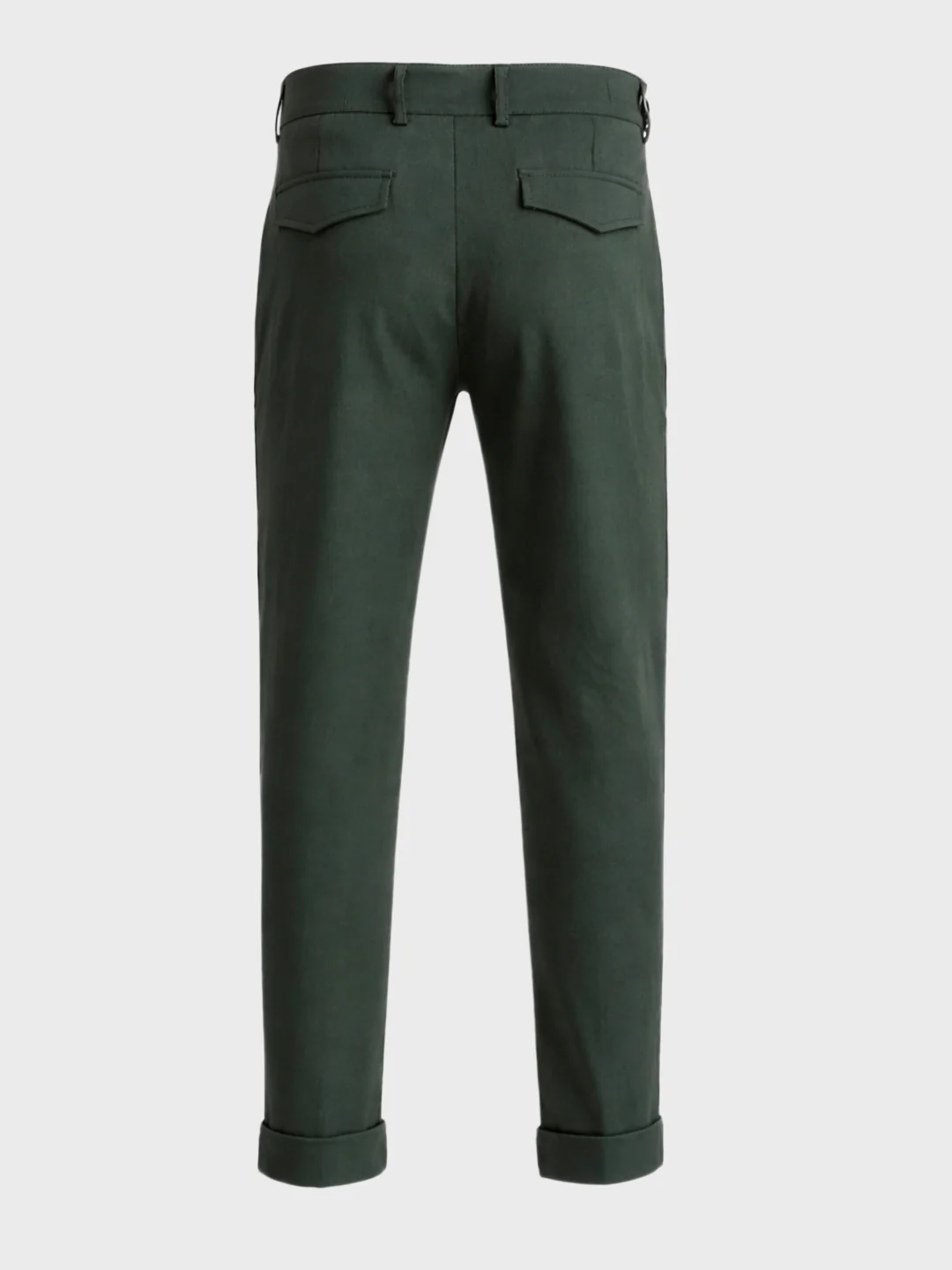 Men's Green Relaxed Fit Solid Casual Trousers - Image 7