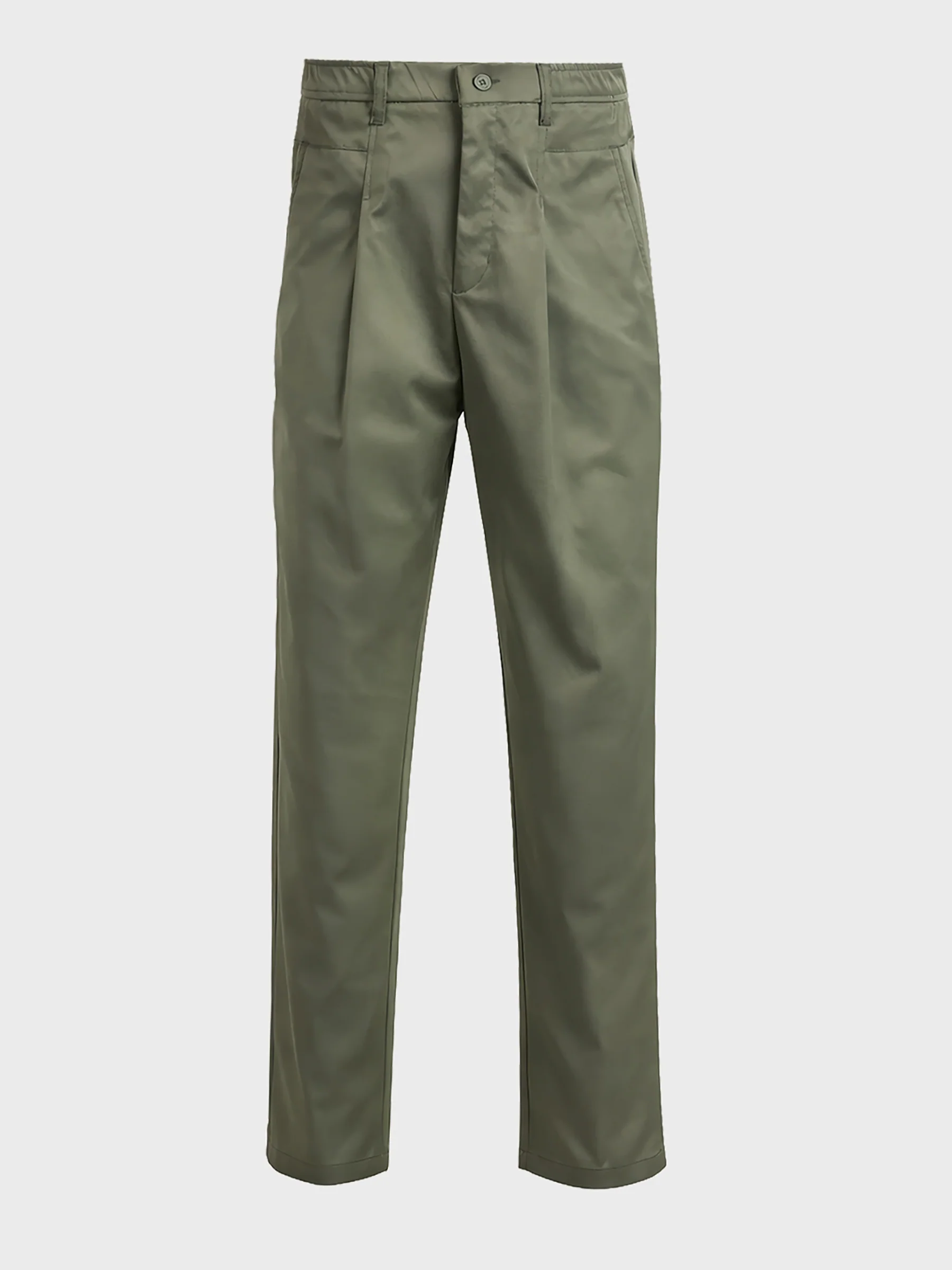 Men's Green Relaxed Fit Solid Casual Trousers - Image 5