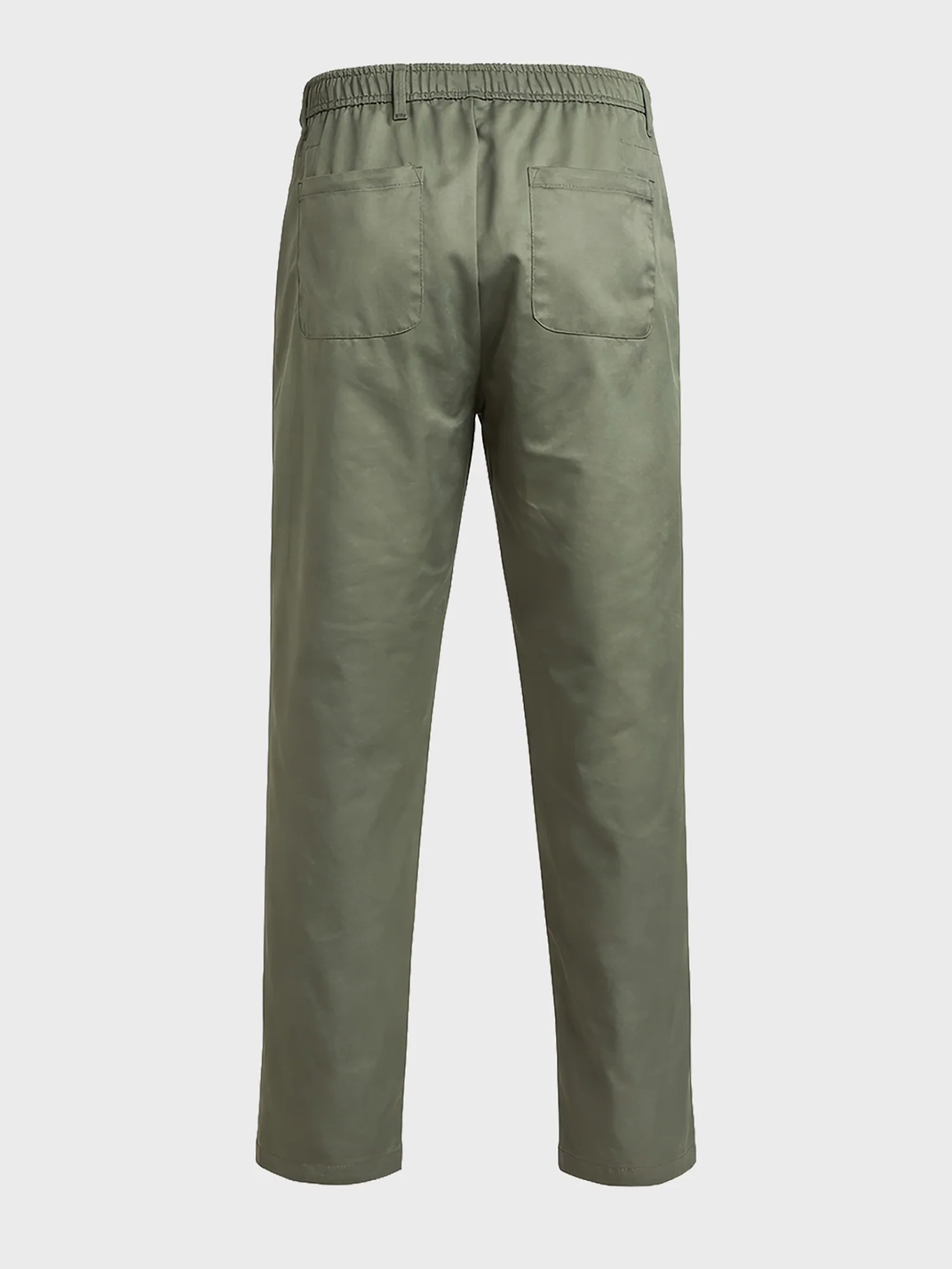 Men's Green Relaxed Fit Solid Casual Trousers - Image 6