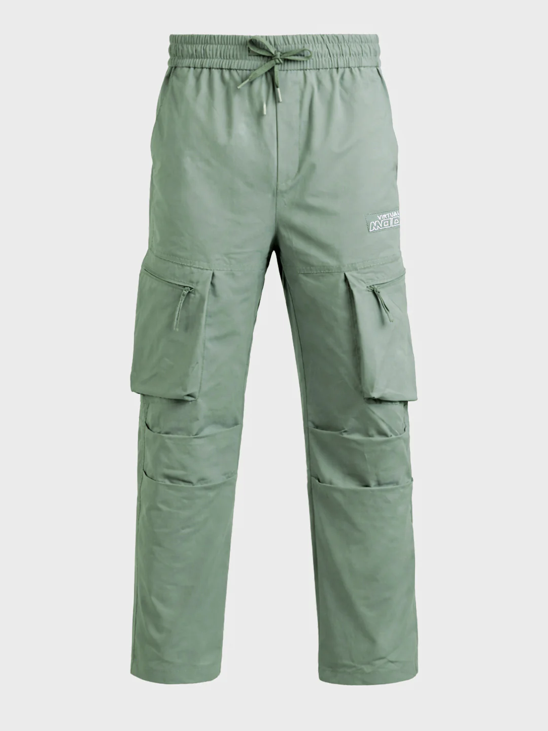 Men's Green Relaxed Fit Solid Utility Cargo - Image 6