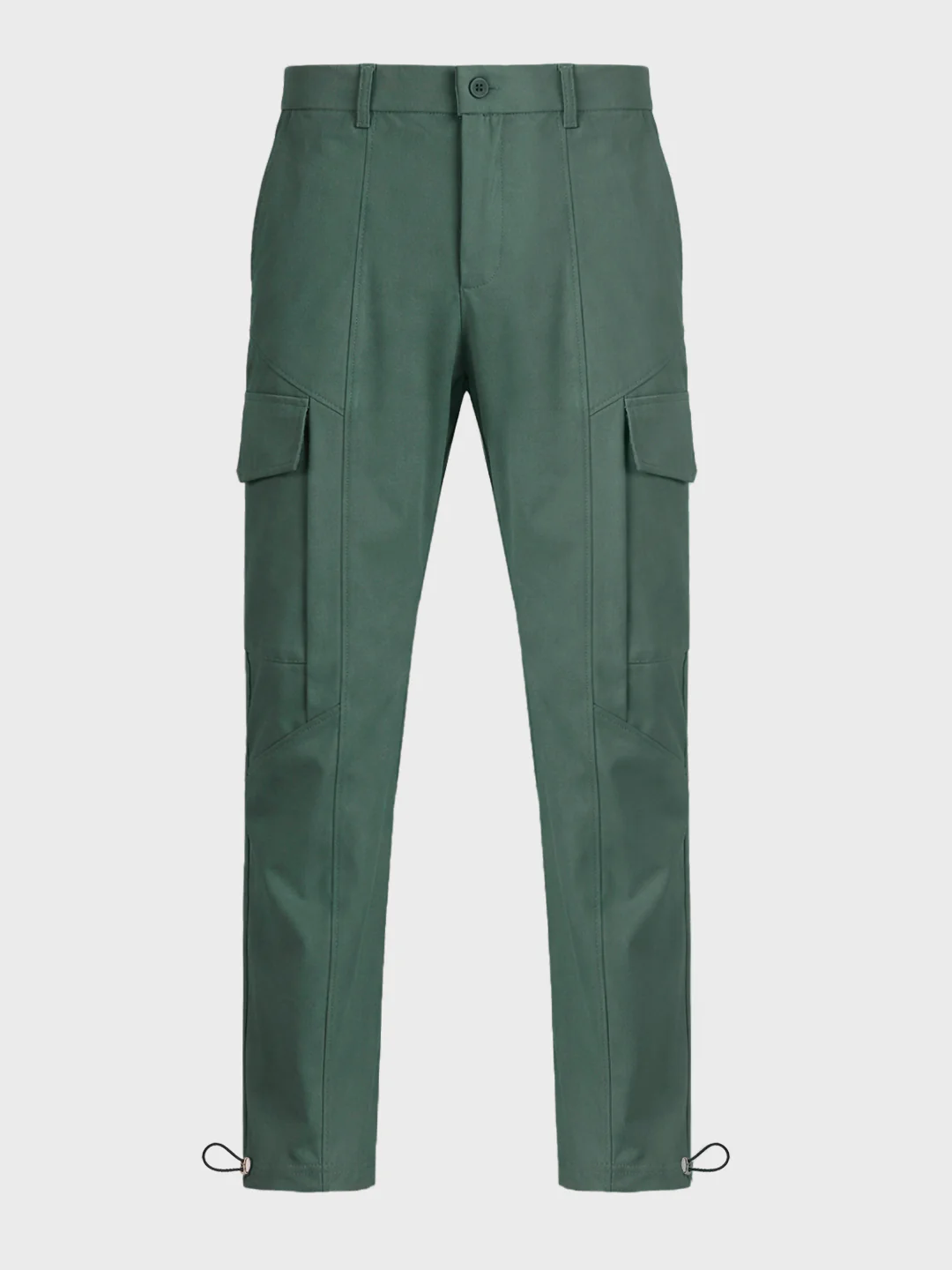 Men's Green Relaxed Fit Solid Utility Cargo - Image 6