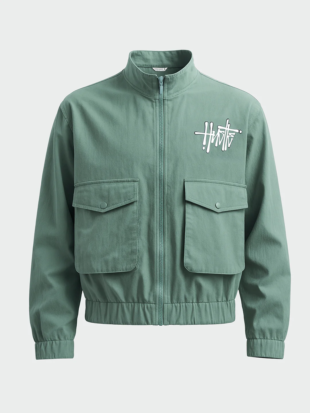 Men's Green Relaxed Fit Solid Utility Jacket - Image 3