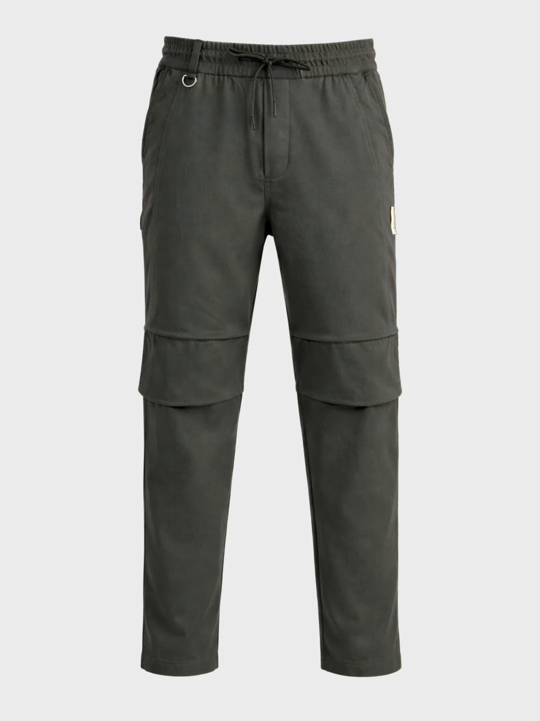 Men's Green Relaxed Fit Solid Utility Joggers - Image 6