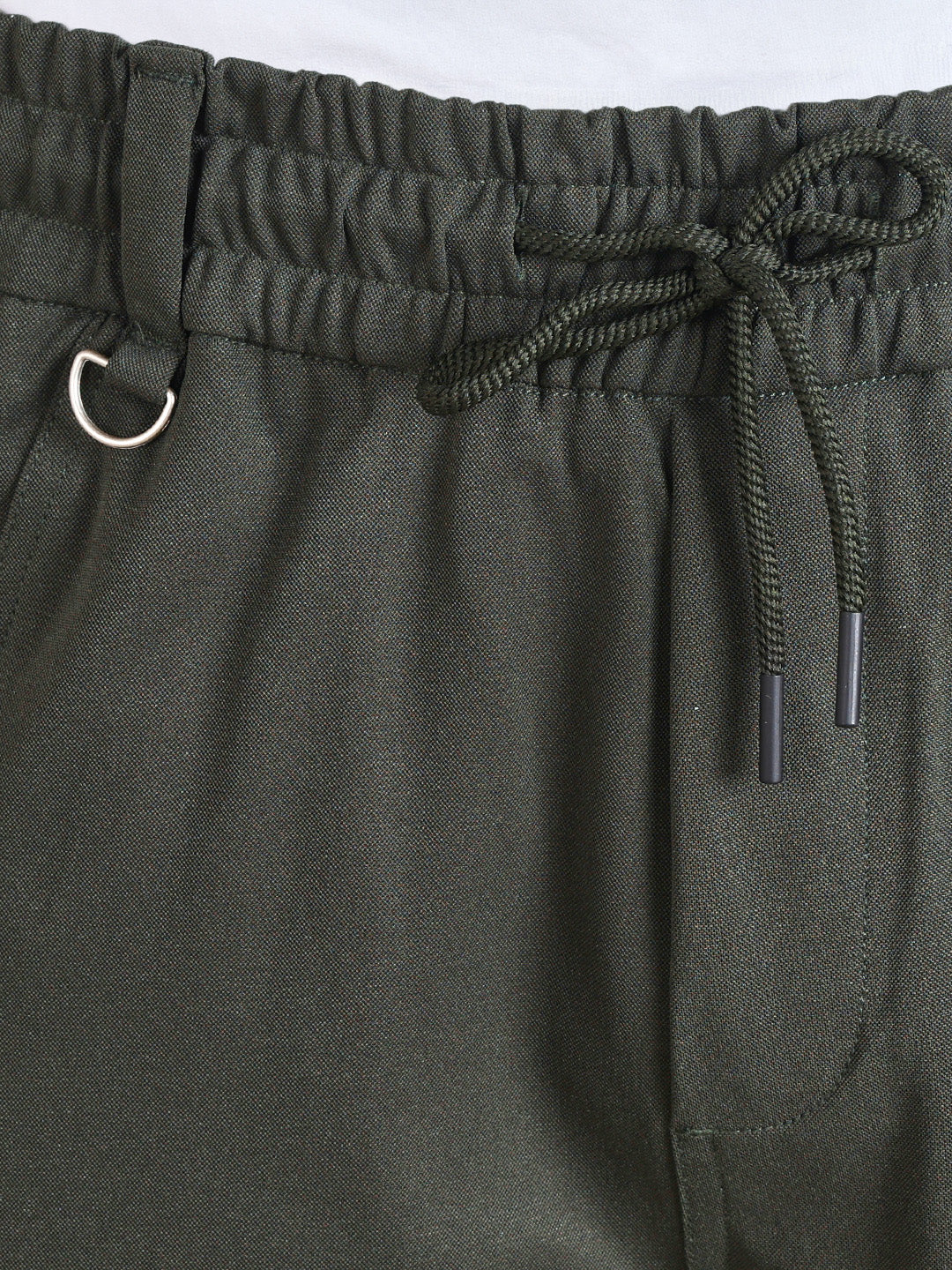 Men's Green Relaxed Fit Solid Utility Joggers - Image 8