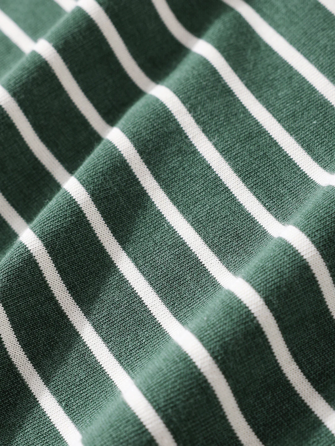 Men's Green Relaxed Fit Striped 240 GSM Street Wear T-Shirt - Image 10