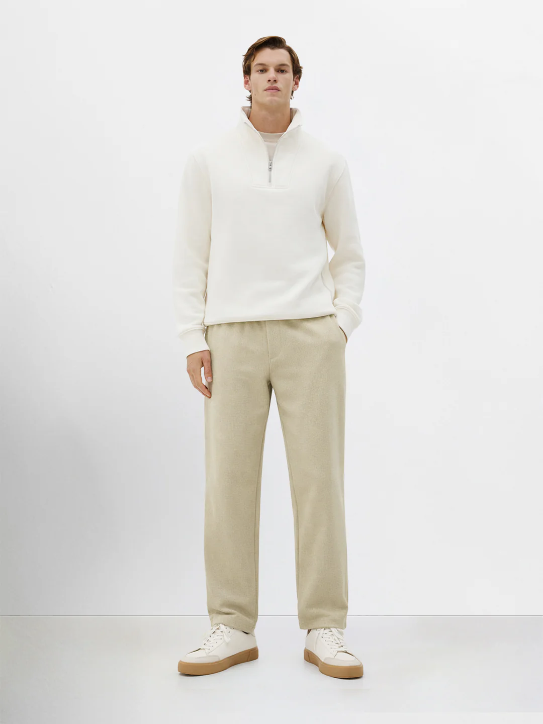 Men's Green Relaxed Fit Textured Utility Trousers - Image 3
