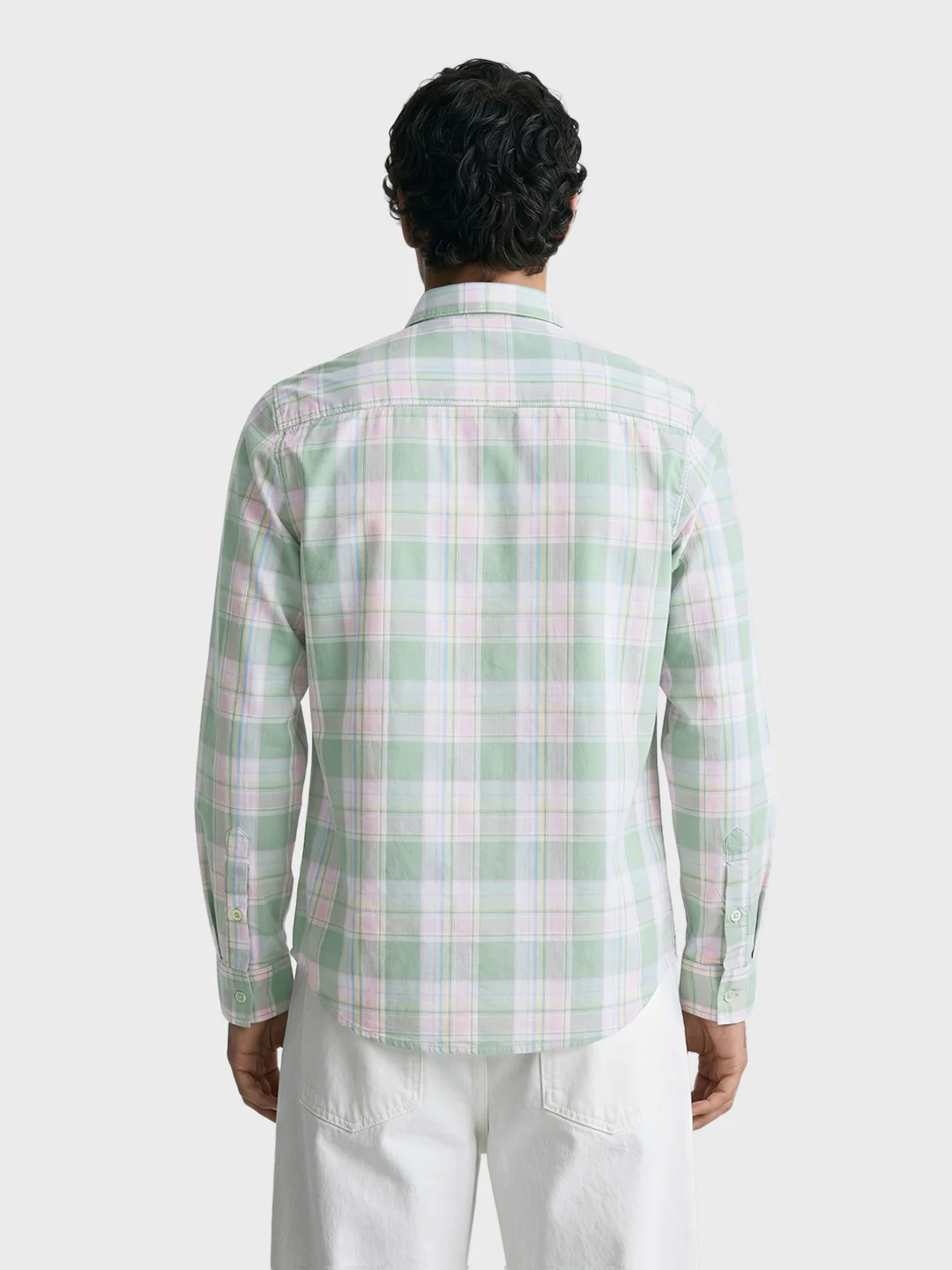 Men's Green Slim Fit Checked Casual Shirt - Image 5