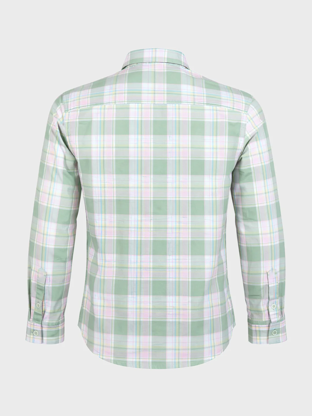 Men's Green Slim Fit Checked Casual Shirt - Image 7