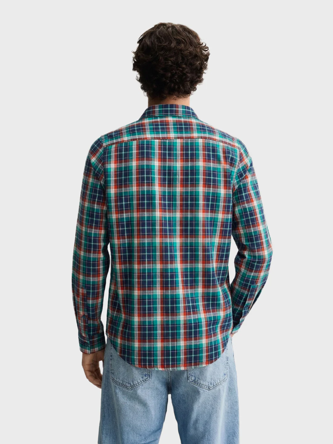 Men's Green Slim Fit Checked Casual Shirt - Image 5