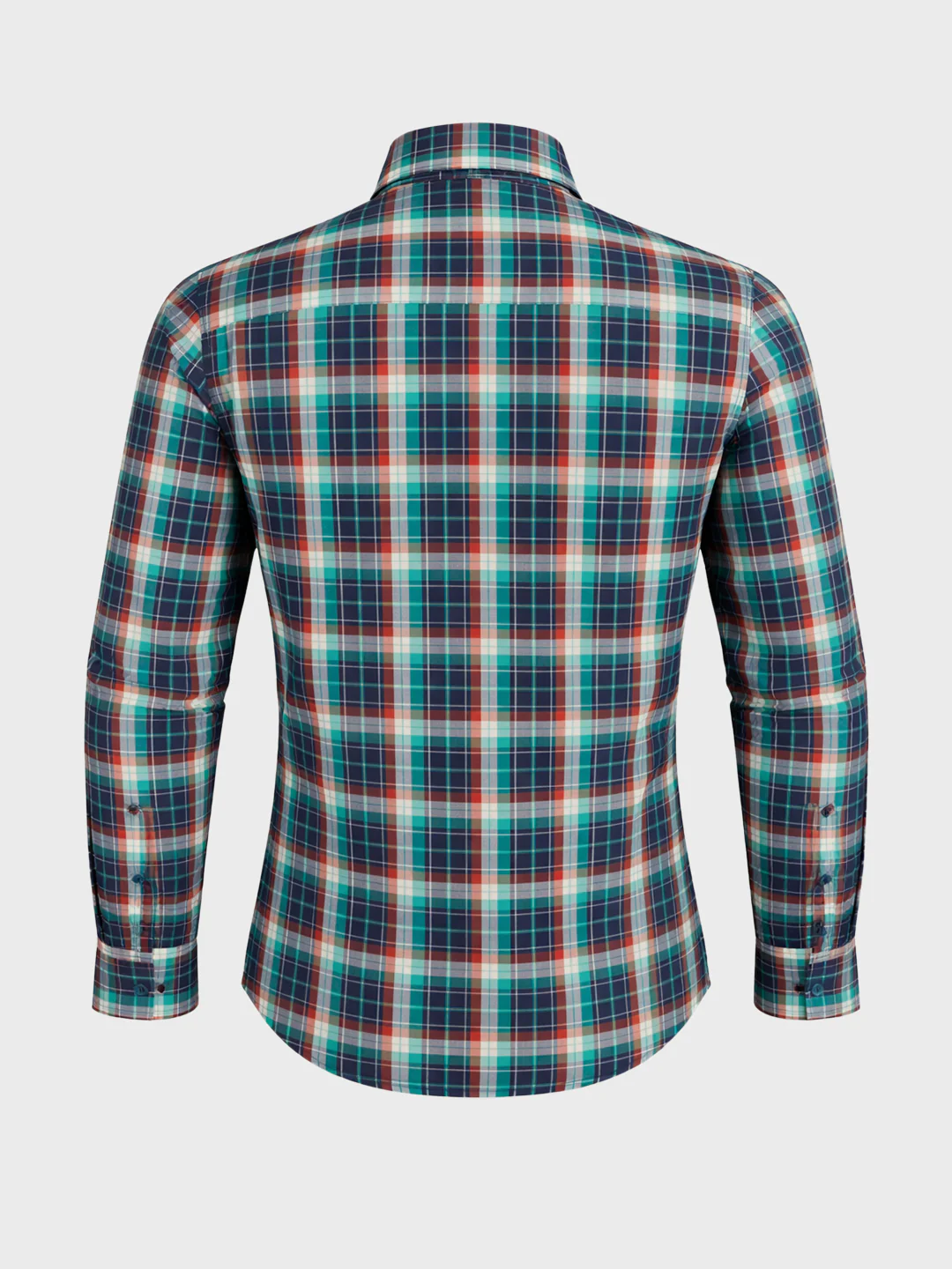 Men's Green Slim Fit Checked Casual Shirt - Image 7