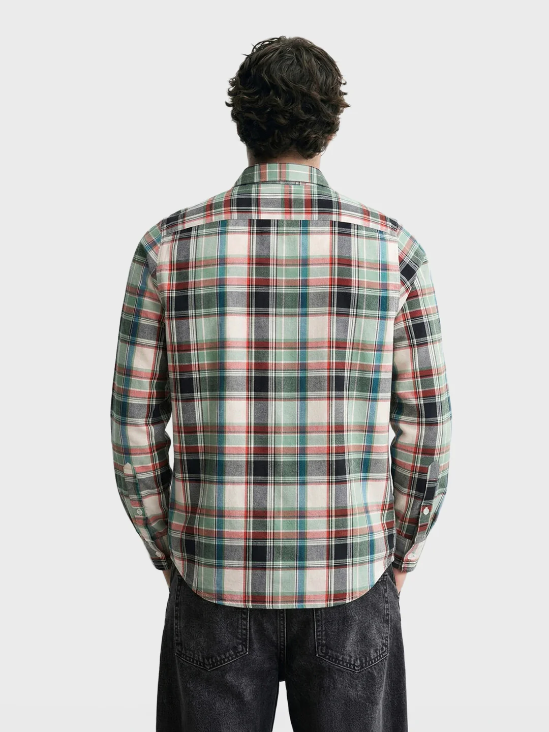 Men's Green Slim Fit Checked Casual Shirt - Image 5