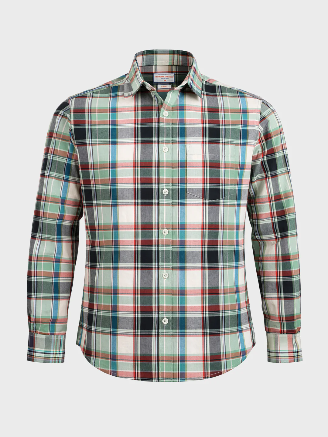 Men's Green Slim Fit Checked Casual Shirt - Image 6