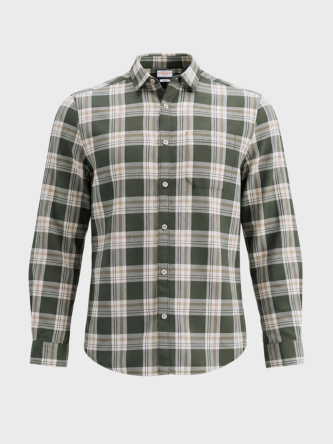 Men's Green Slim Fit Checkered Casual Shirt - Image 5