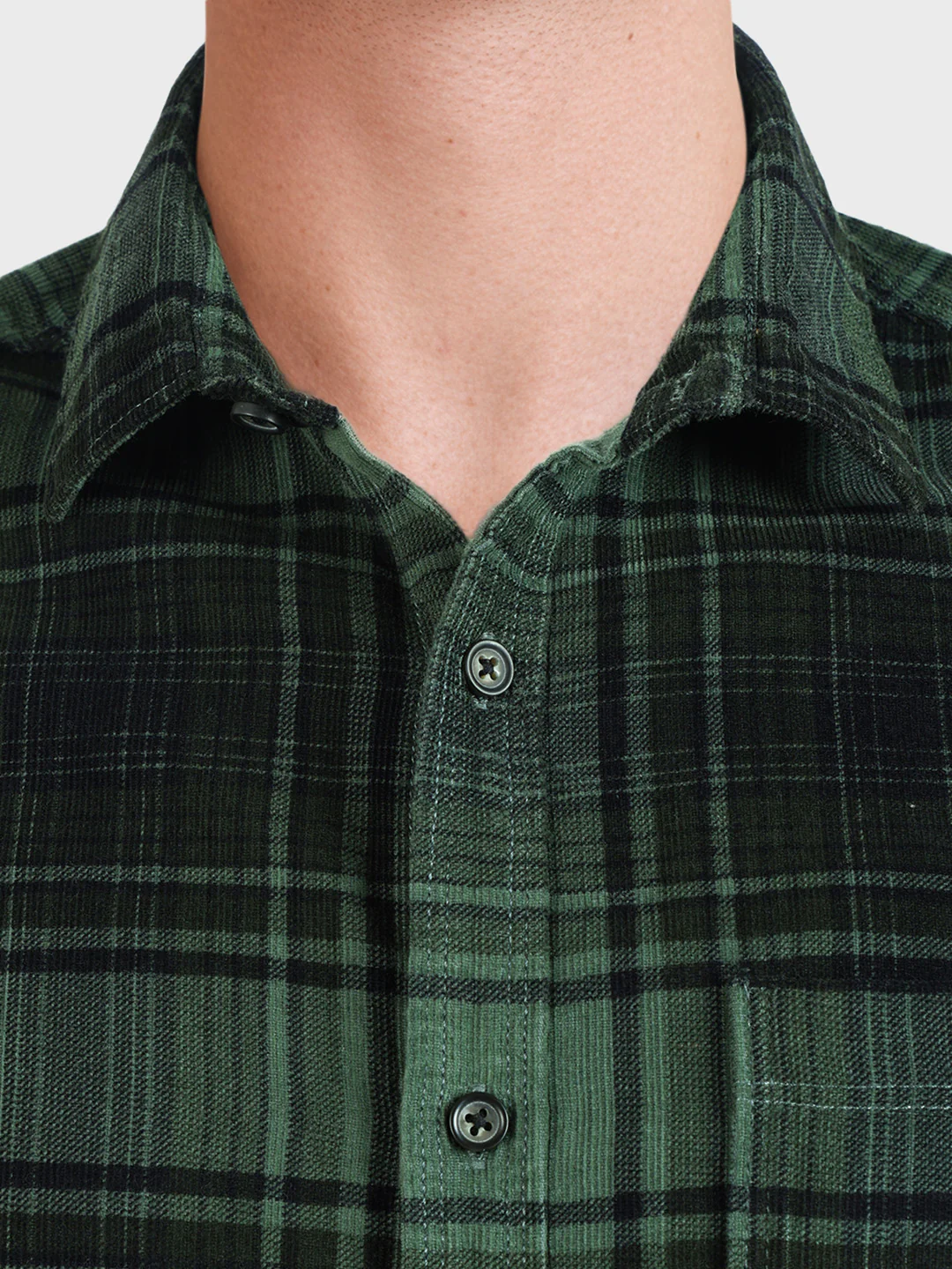 Men's Green Slim Fit Checked Casual Shirt - Image 3