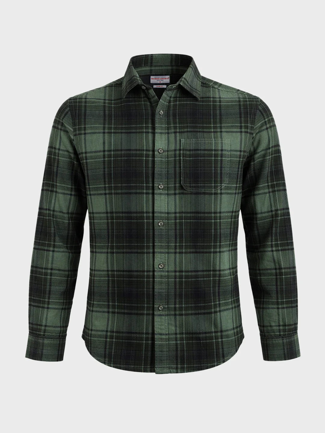 Men's Green Slim Fit Checked Casual Shirt - Image 6
