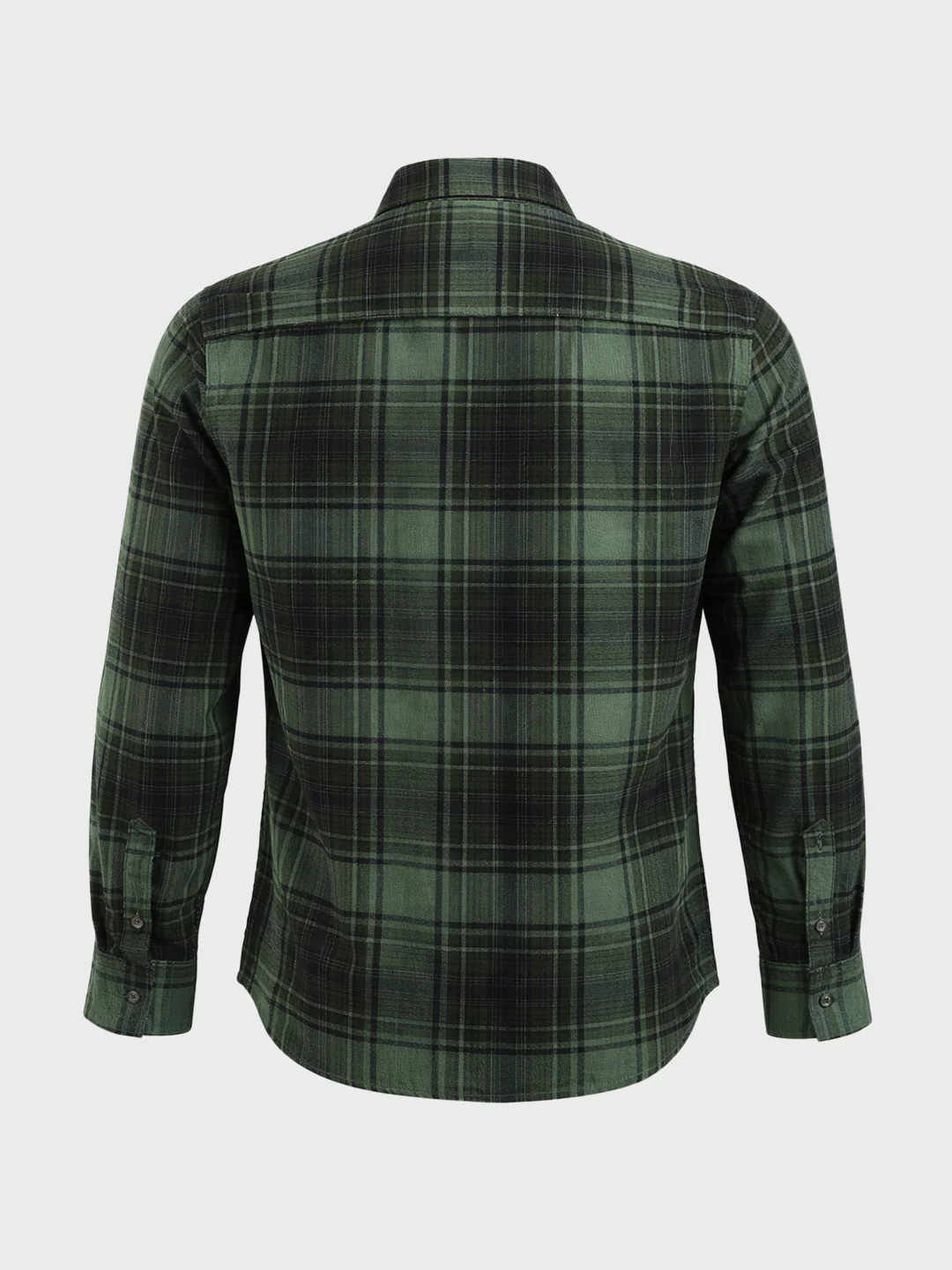 Men's Green Slim Fit Checked Casual Shirt - Image 7