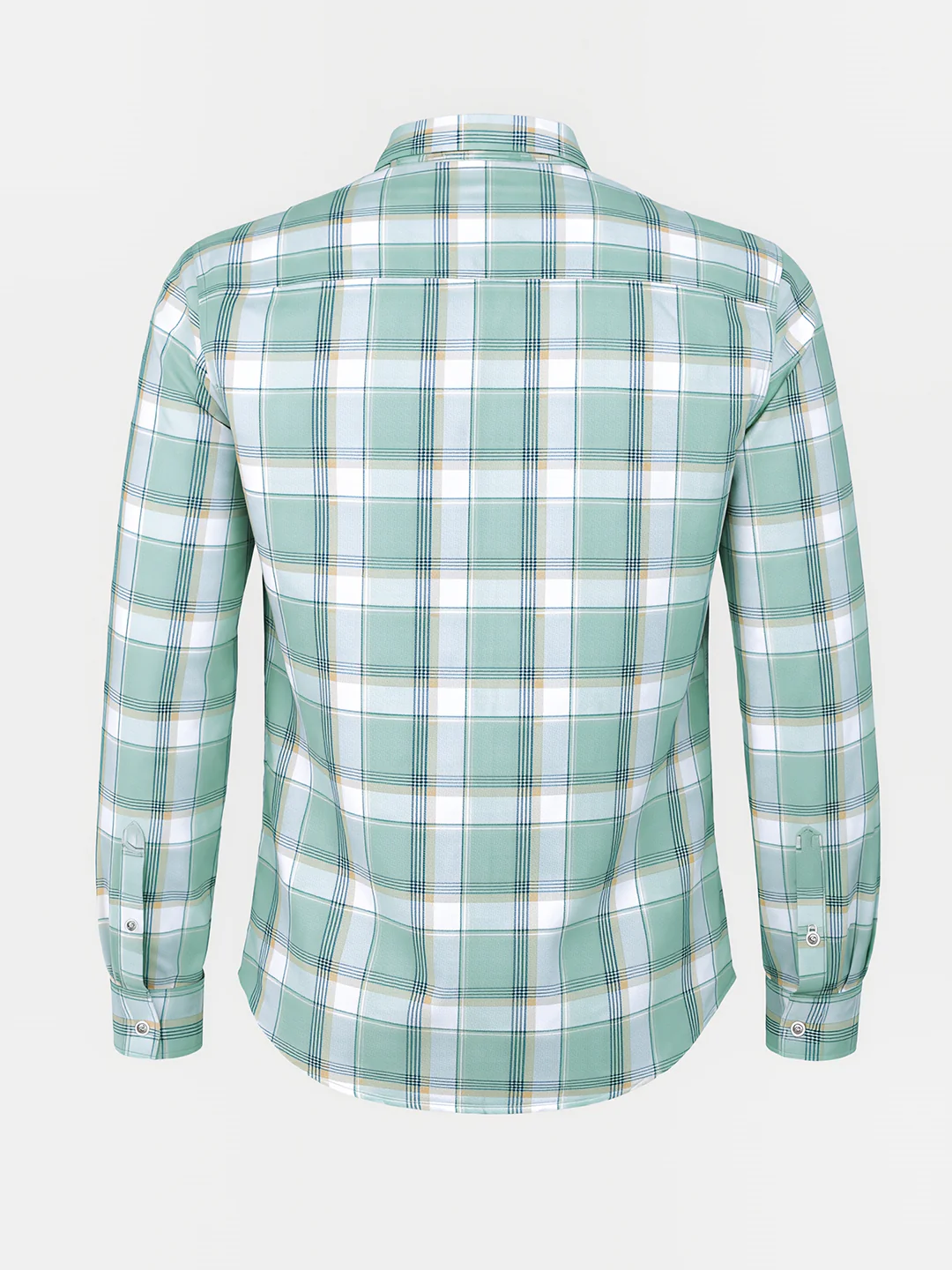 Men's Green Slim Fit Checked Casual Shirt - Image 5