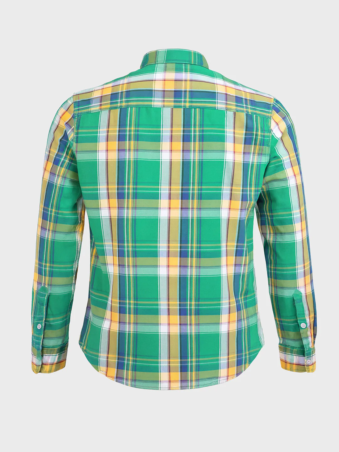 Men's Green Slim Fit Checked Casual Shirt - Image 5
