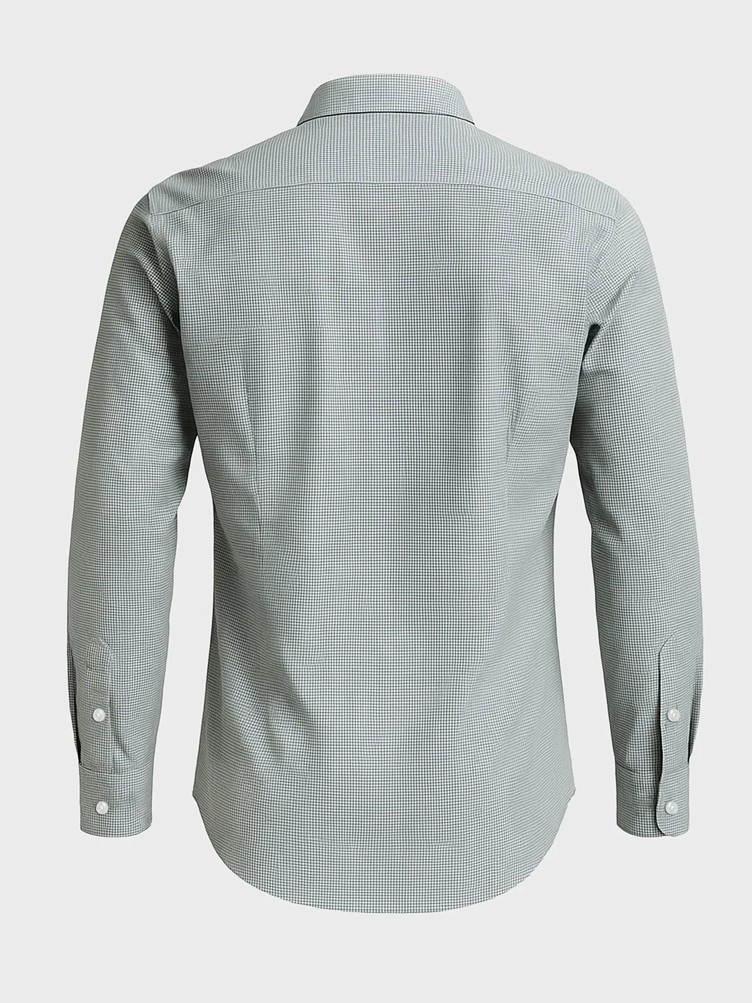 Men's Green Slim Fit Checked Formal Shirt - Image 4