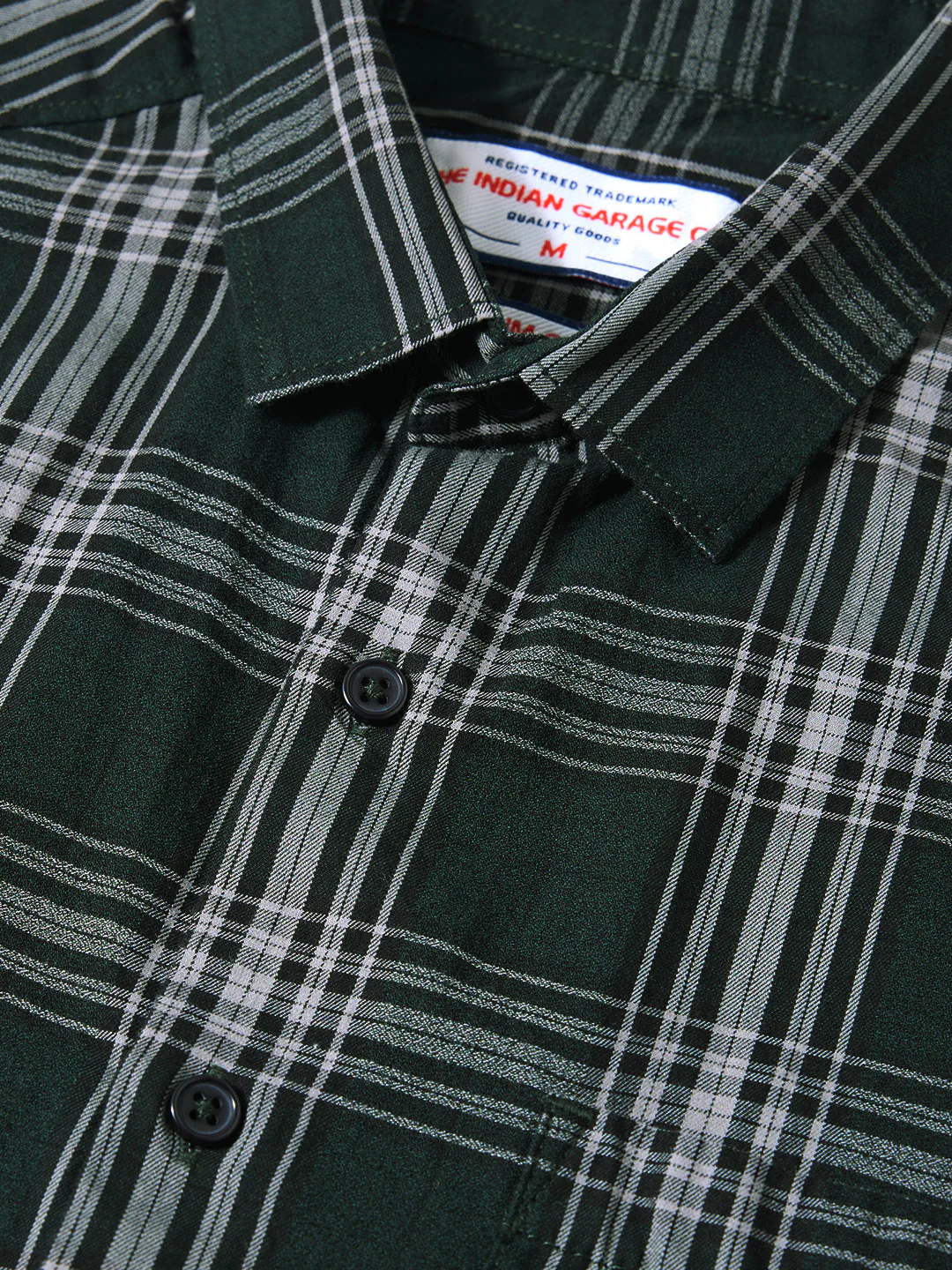 Men's Green Slim Fit Checkered Casual Shirt - Image 7