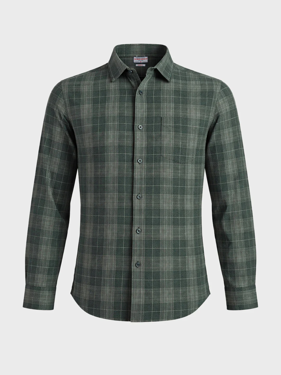 Men's Green Slim Fit Checkered Casual Shirt - Image 5