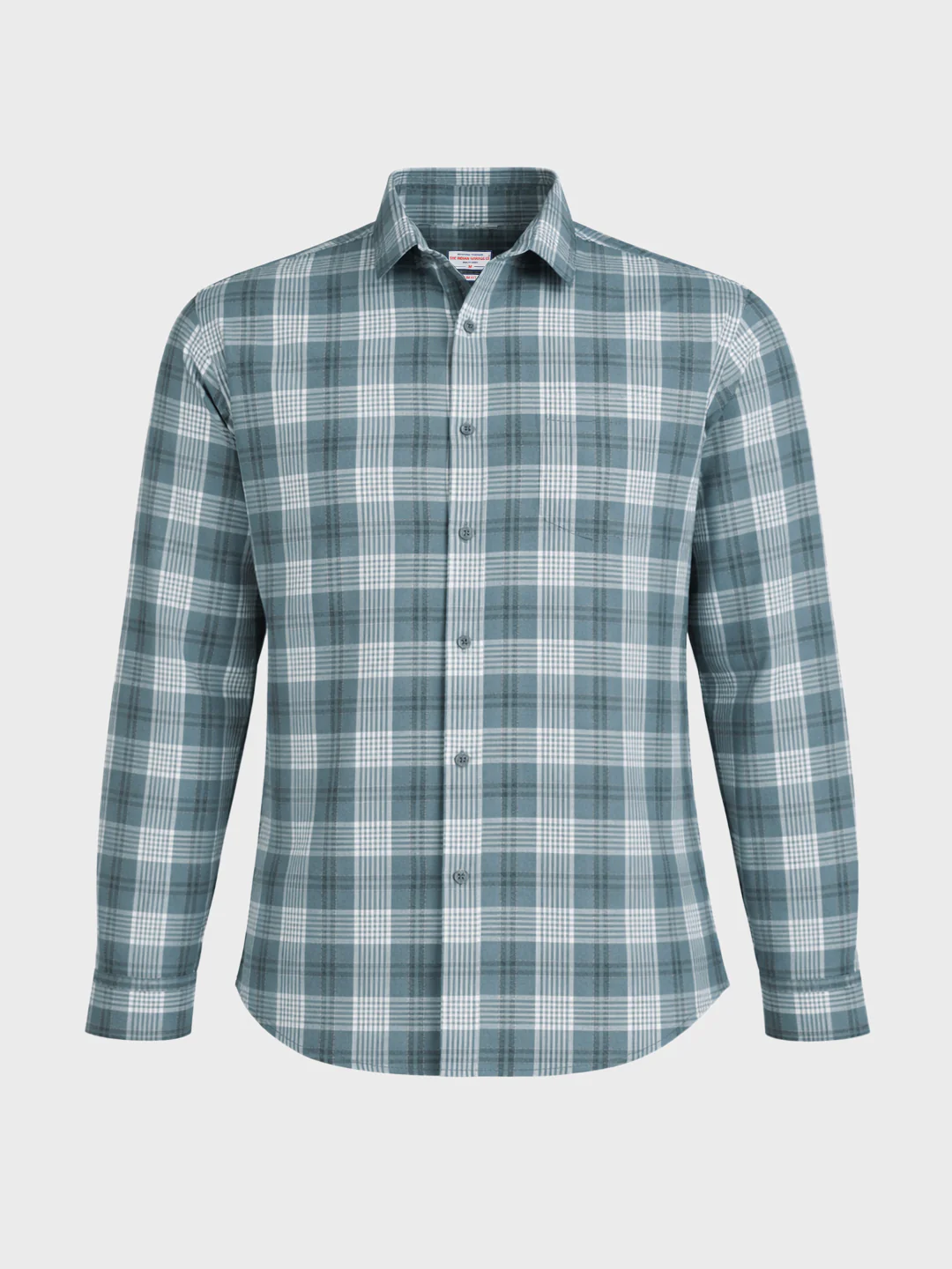 Men's Green Slim Fit Checkered Casual Shirt - Image 6