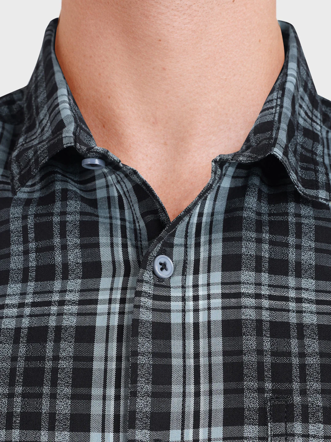 Men's Green Slim Fit Checkered Casual Shirt - Image 3