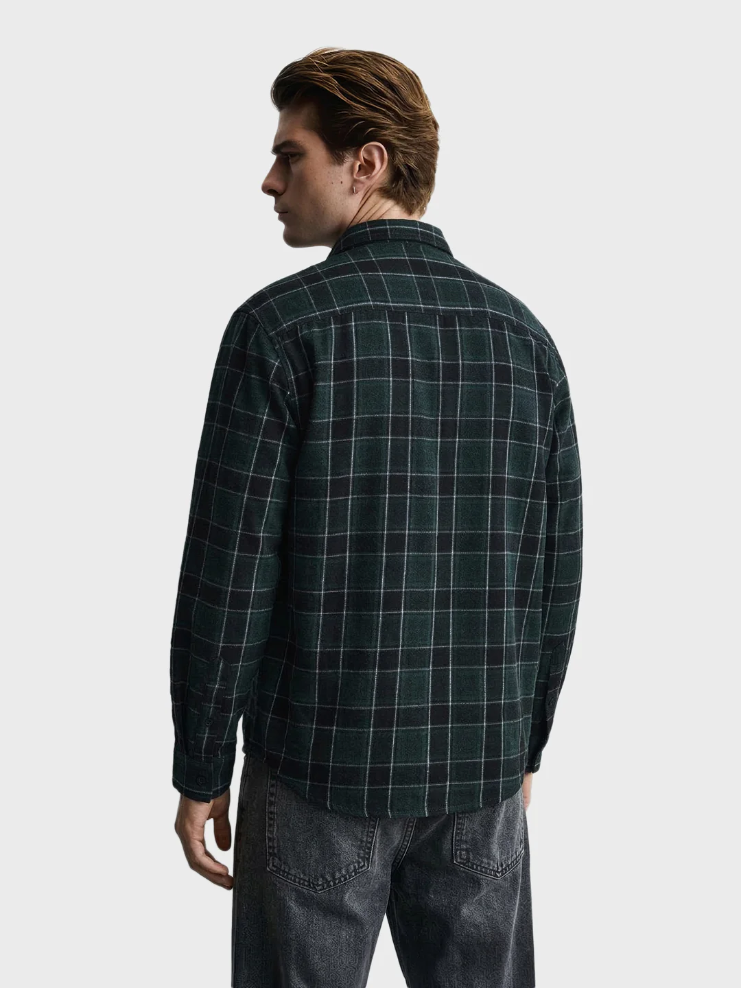 Men's Green Slim Fit Checkered Casual Shirt - Image 5