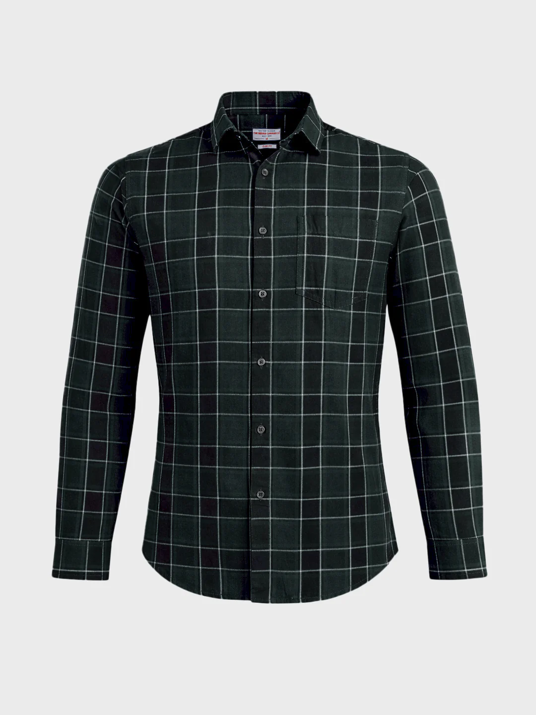 Men's Green Slim Fit Checkered Casual Shirt - Image 6
