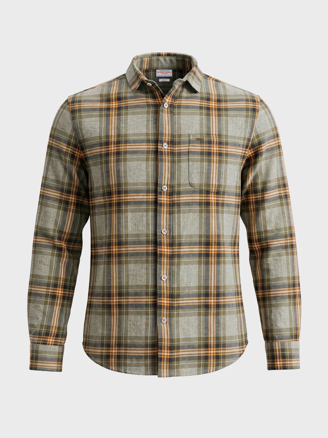 Men's Green Slim Fit Checkered Casual Shirt - Image 6